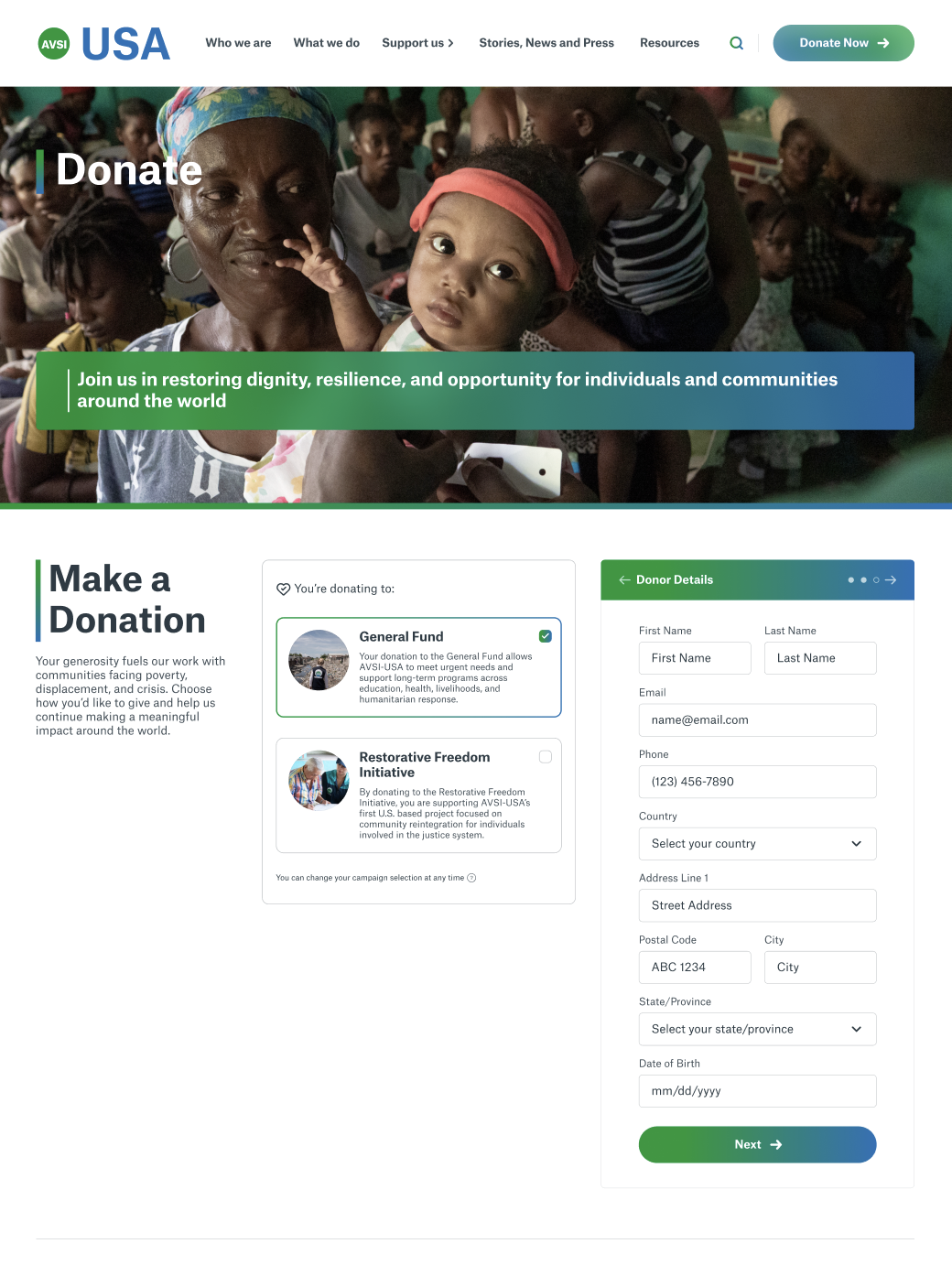 Donation Flow step 2