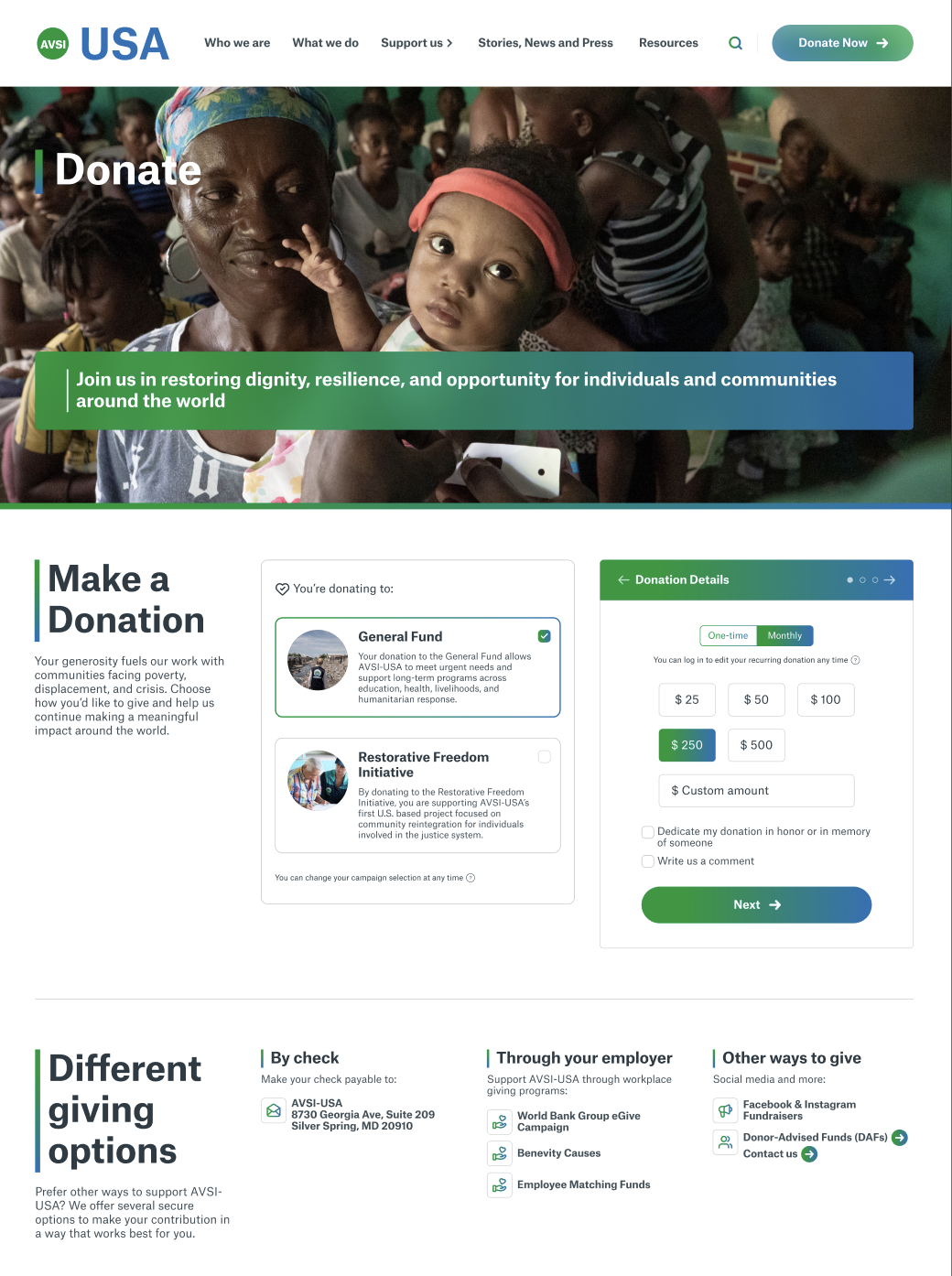 Donation Flow Step 1