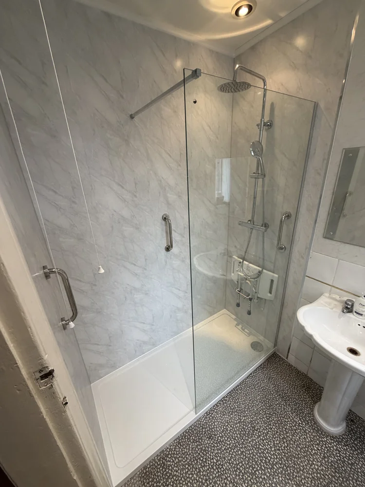 After renovation, bath-to-shower South Shields project