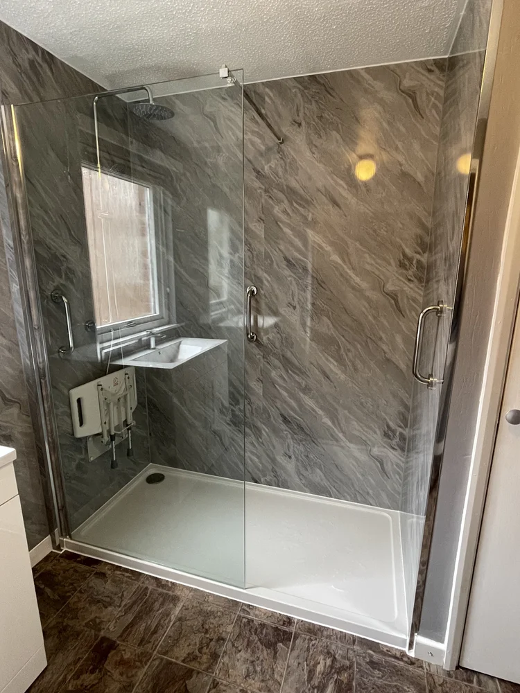 After renovation, bath-to-shower project 31