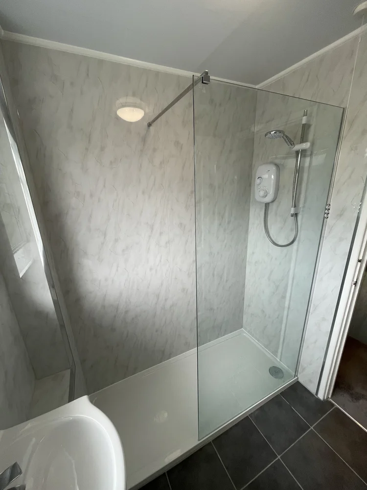 After renovation, bath-to-shower project 38