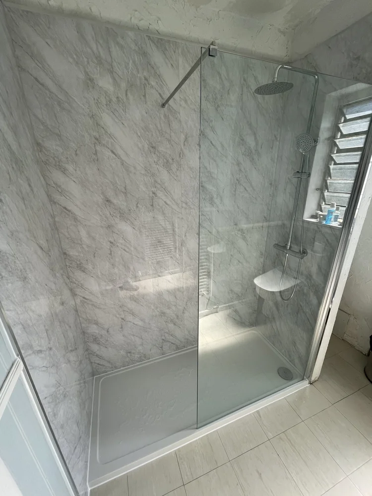 After renovation, bath-to-shower project 30