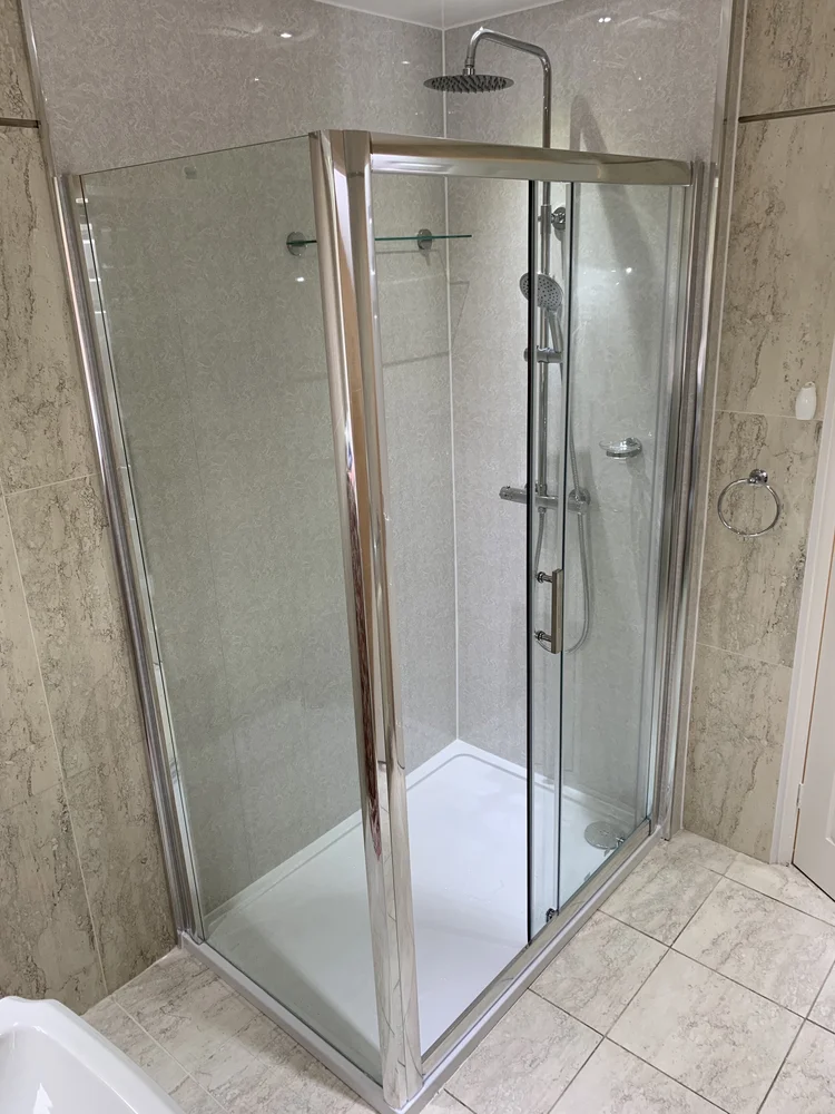After renovation, bath-to-shower project 130