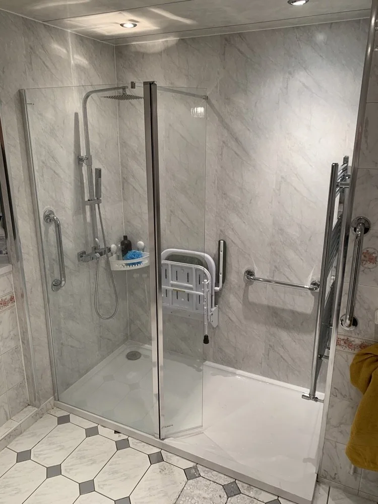 After renovation, bath-to-shower project 127
