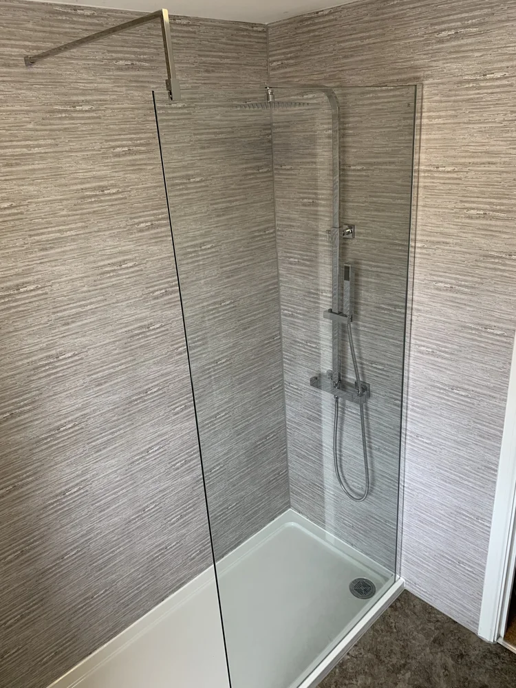 After renovation, bath-to-shower project 136