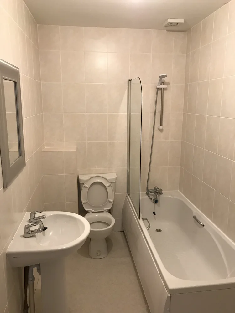 Before renovation, bath-to-shower project 105