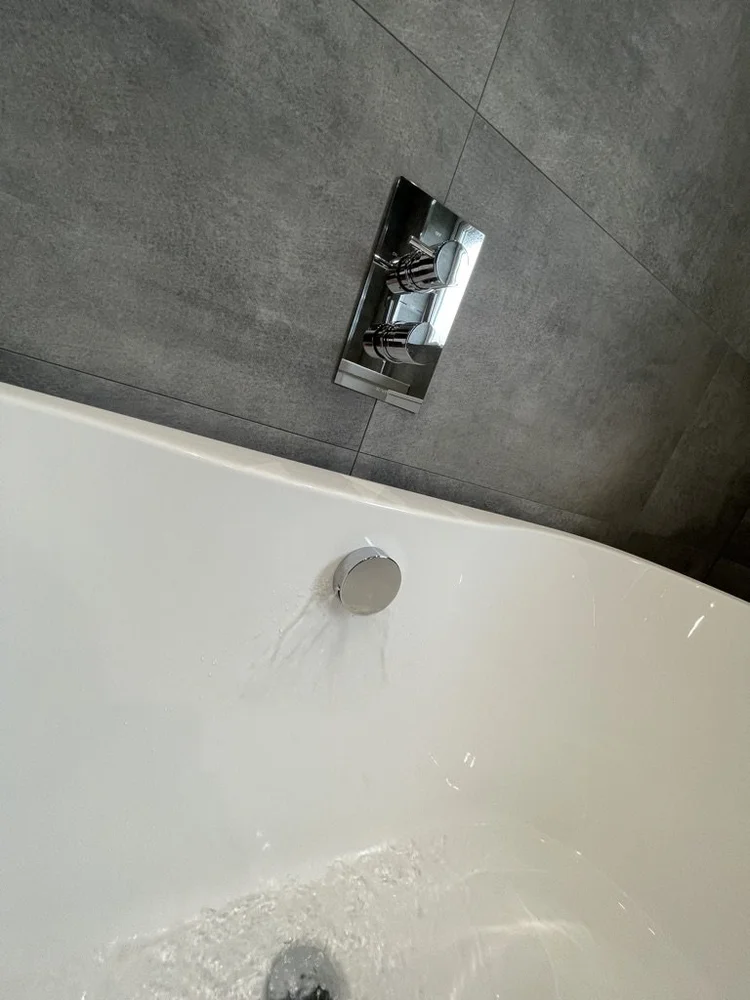 Wall-panelled bathroom installation, photograph 111