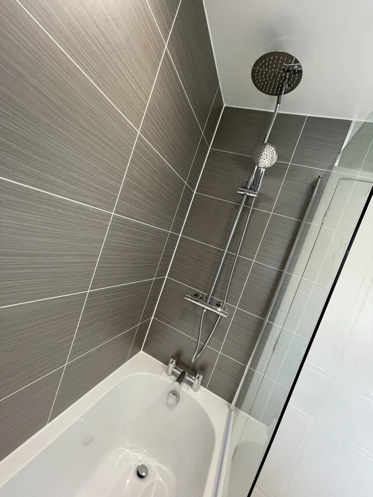 Wall-panelled bathroom installation, photograph 161