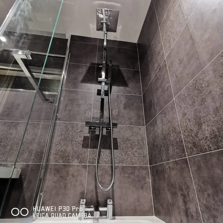 Wall-panelled bathroom installation, photograph 234