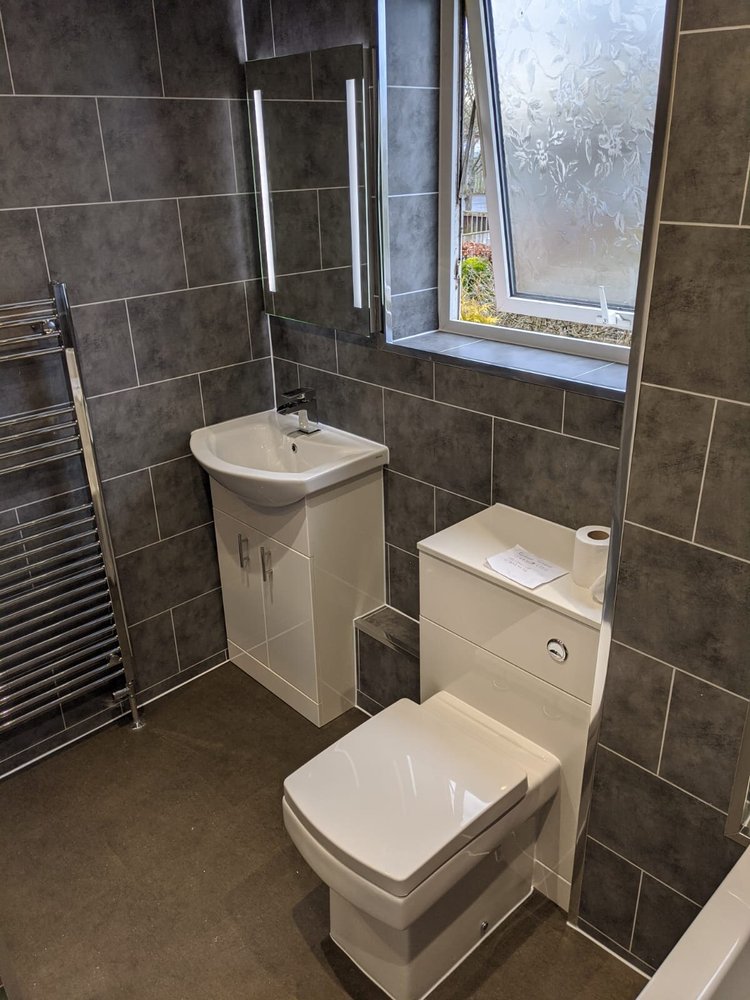 Completed Ashington bathroom installation, view 2