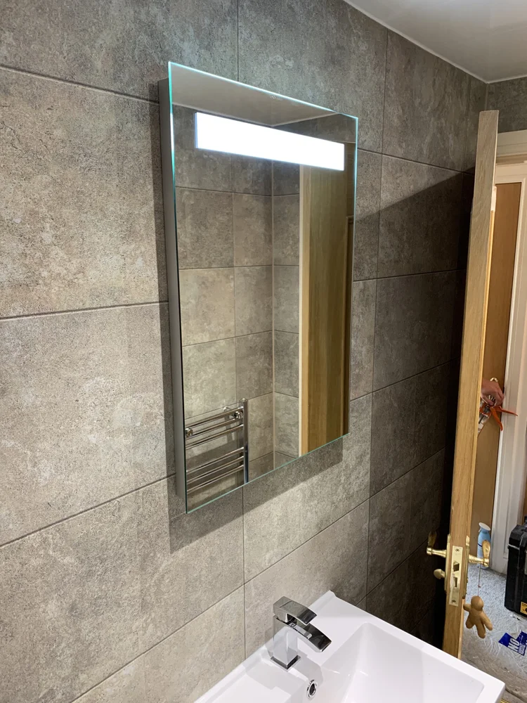 Wall-panelled bathroom installation, photograph 311