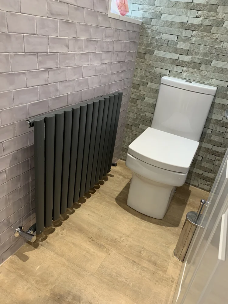 Wall-panelled bathroom installation, photograph 314