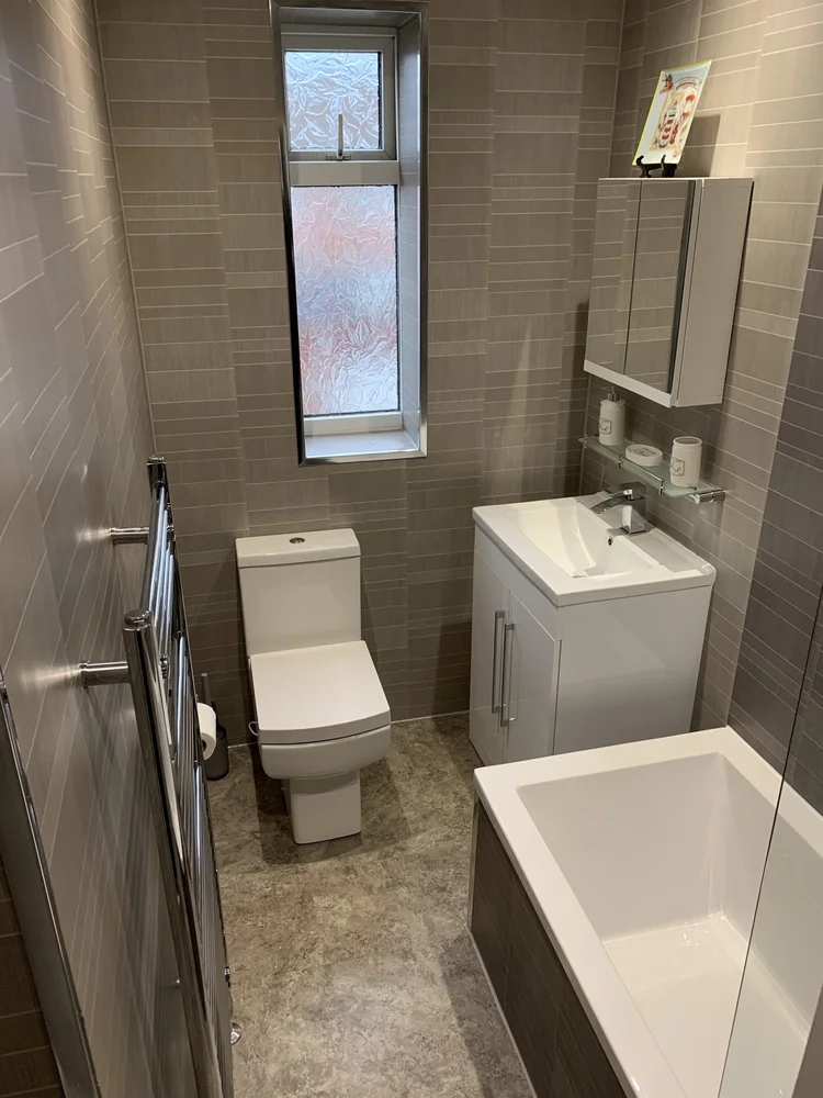 Completed Ashington bathroom installation, view 3