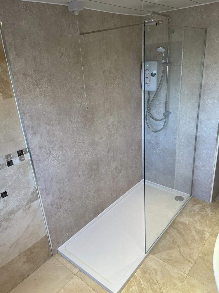 After renovation, bath-to-shower project 90