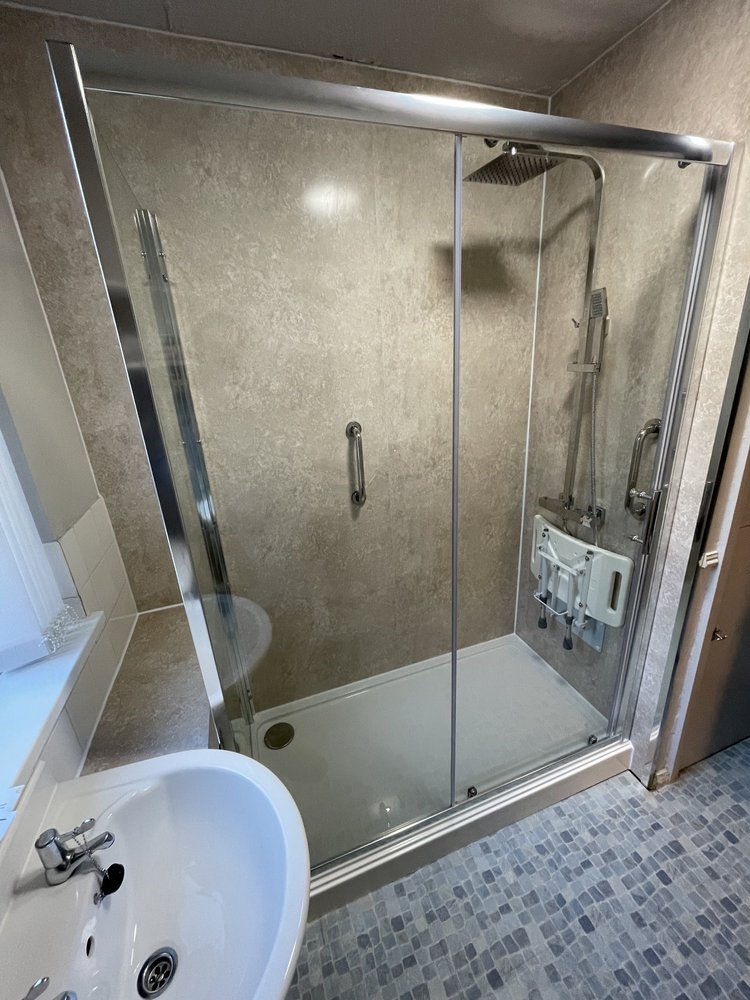 After renovation, bath-to-shower project 108