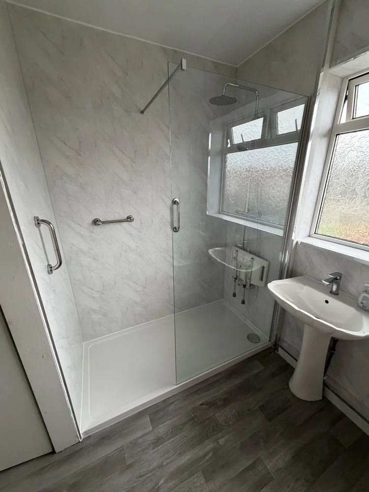 After renovation, bath-to-shower project 17