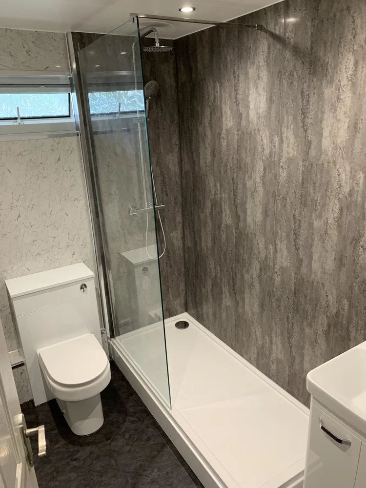 After renovation, bath-to-shower Washington project