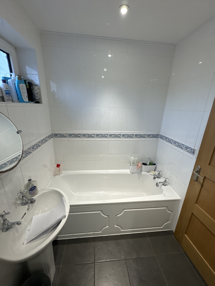 Before renovation, bath-to-shower project 63