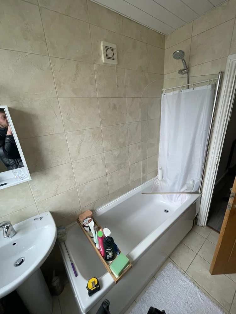 Before renovation, bath-to-shower project 87