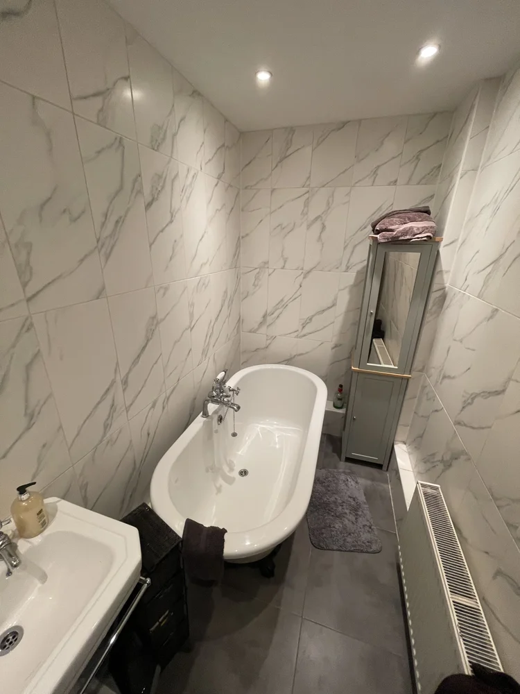 Before renovation, bath-to-shower project 56