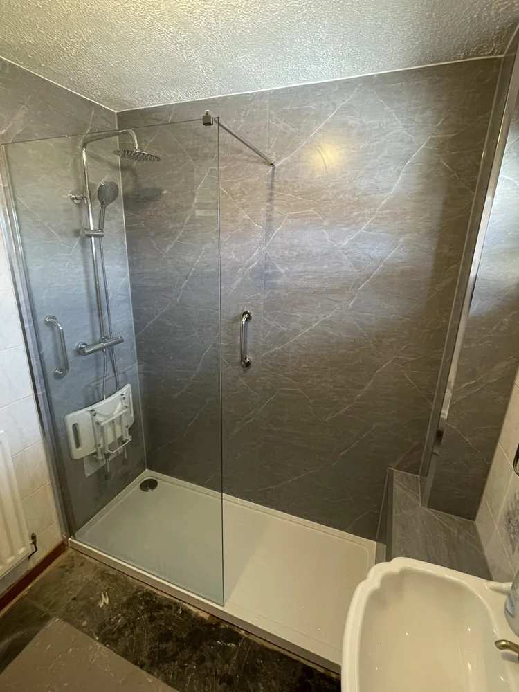 After renovation, bath-to-shower project 41