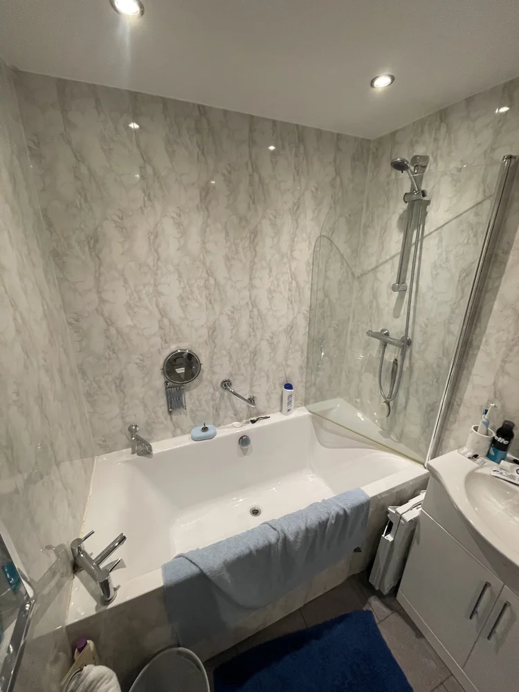 Before renovation, bath-to-shower project 59
