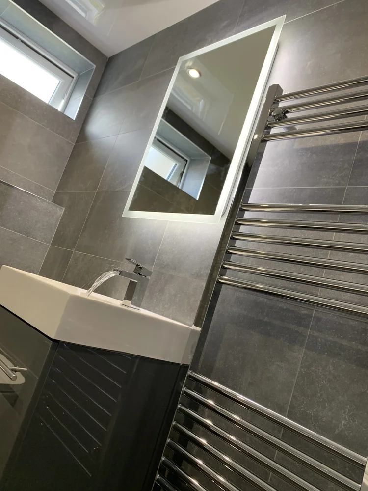 Completed Washington bathroom installation, view 3