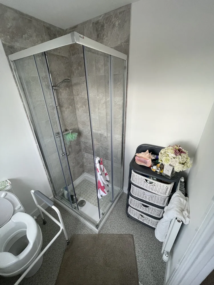 Before renovation, bath-to-shower project 74