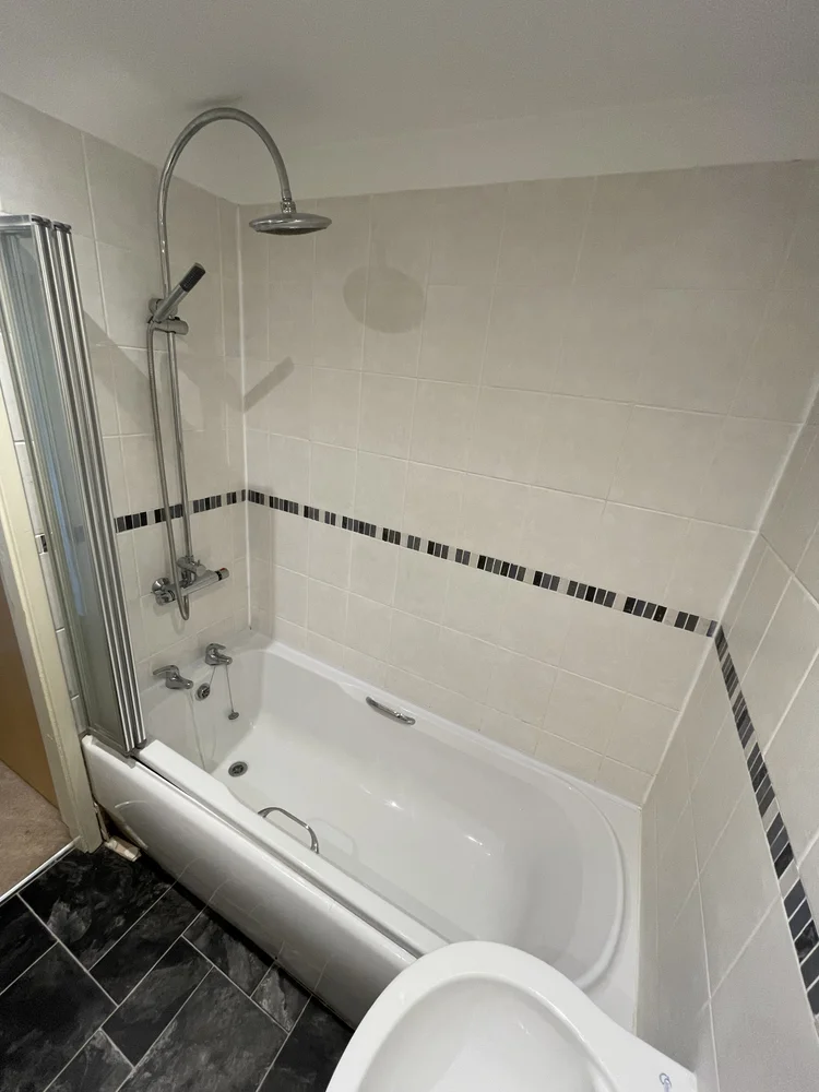 Before renovation, bath-to-shower project 115