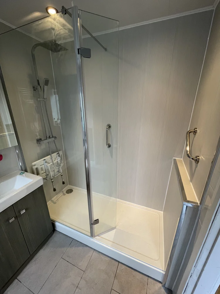 After renovation, bath-to-shower project 109