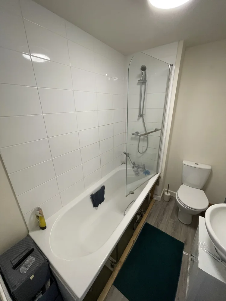 Before renovation, bath-to-shower project 24