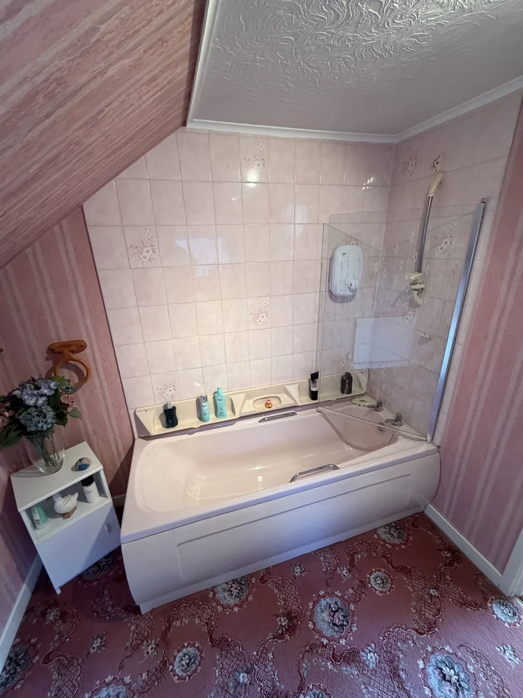 Before renovation, bath-to-shower project 18