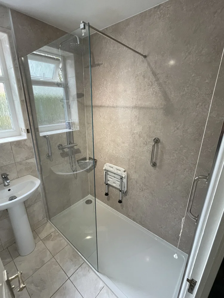 After renovation, bath-to-shower project 42
