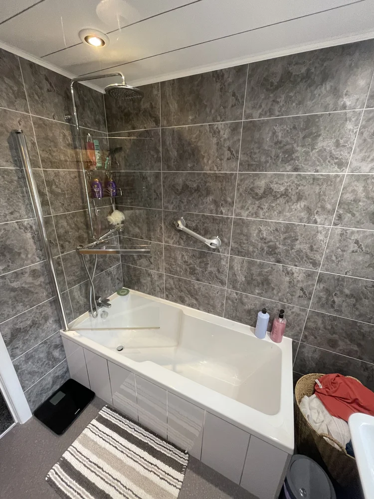 Before renovation, bath-to-shower project 52