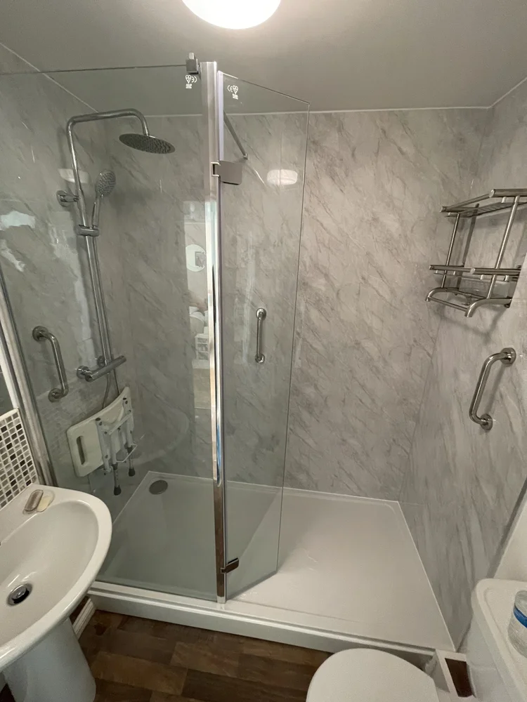 After renovation, bath-to-shower project 40