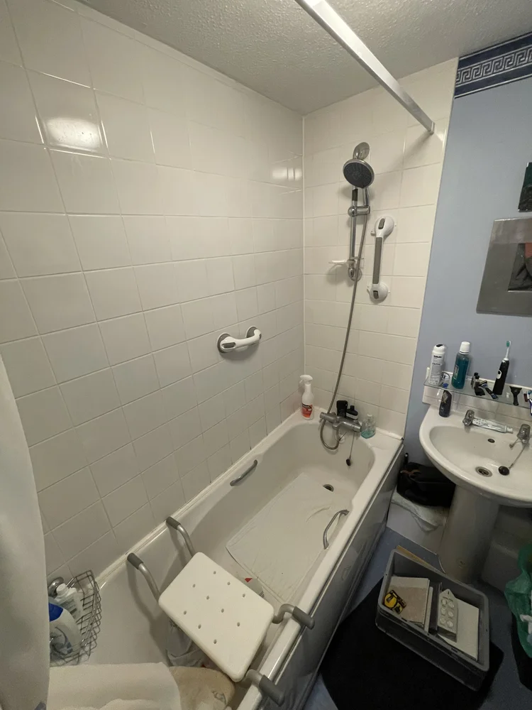 Before renovation, bath-to-shower project 37