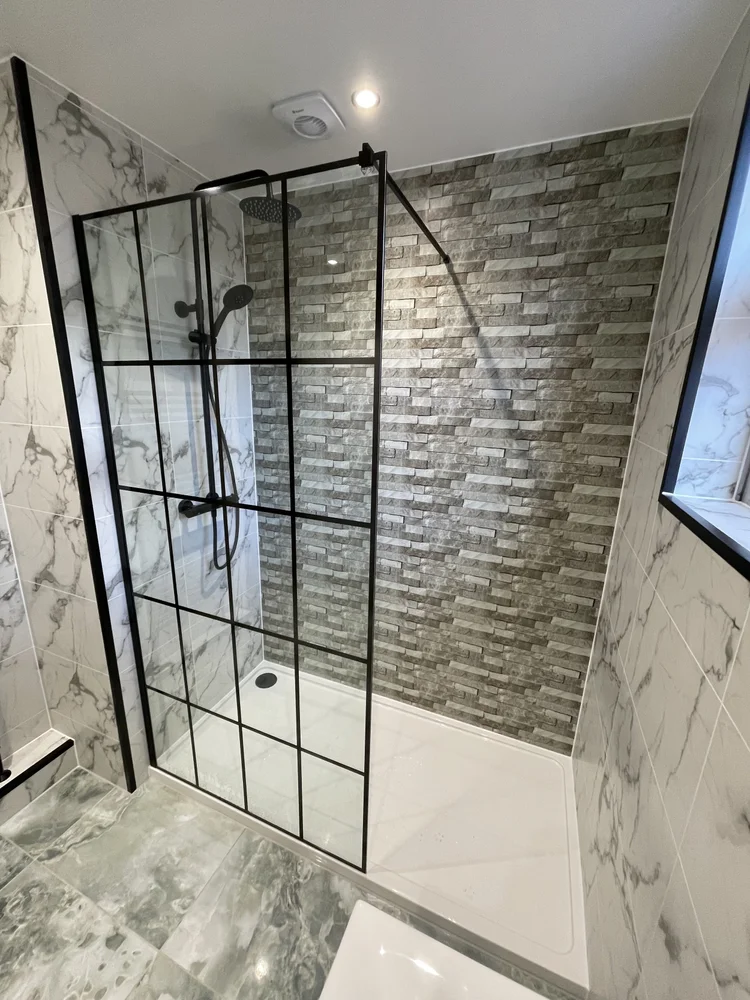 After renovation, bath-to-shower project 23