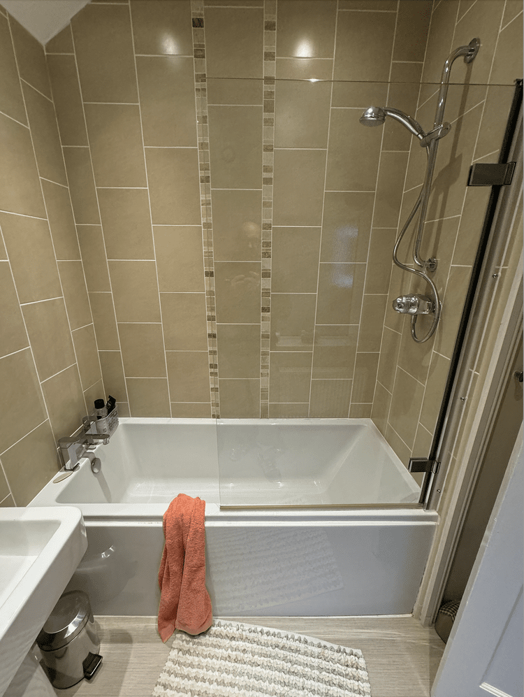 Before renovation, bath-to-shower Blyth project