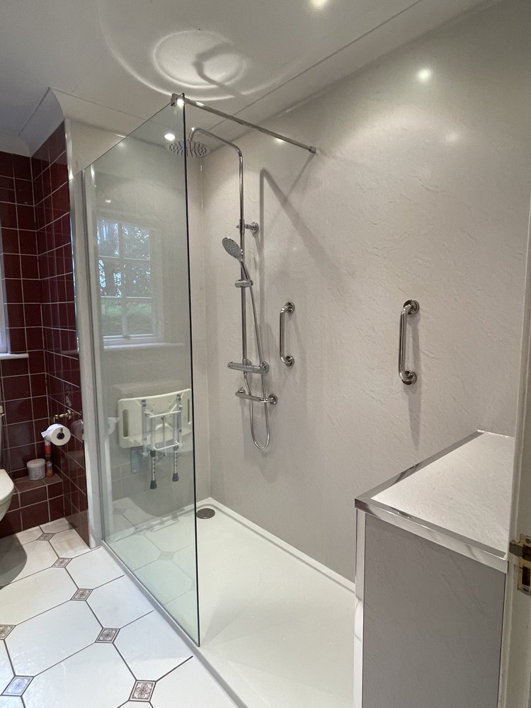 After renovation, bath-to-shower project 22