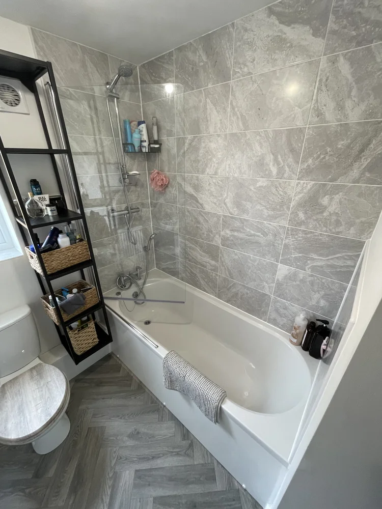 Before renovation, bath-to-shower project 35