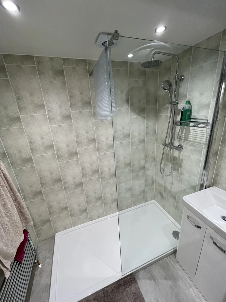 After renovation, bath-to-shower project 89