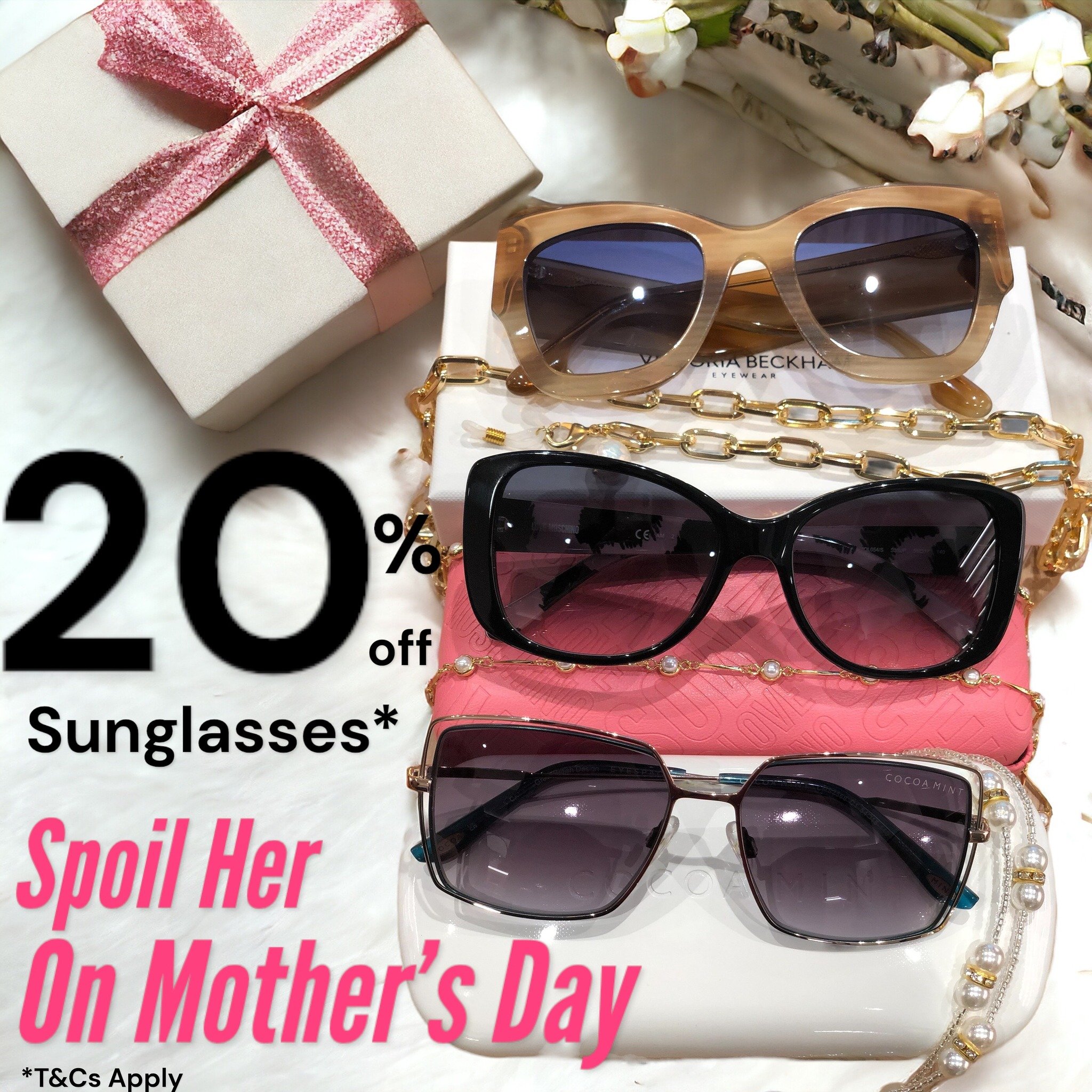 Pamper her this Mother&rsquo;s Day with a dazzling array of chic sunglasses from Eyeris Optometrist💝 #safiloeyewear #aaronseyewear #marchoneyewear #cocoamint #victoriabeckhamsunglasses #lovemoschinosunglasses 
#gungahlinmarketplace