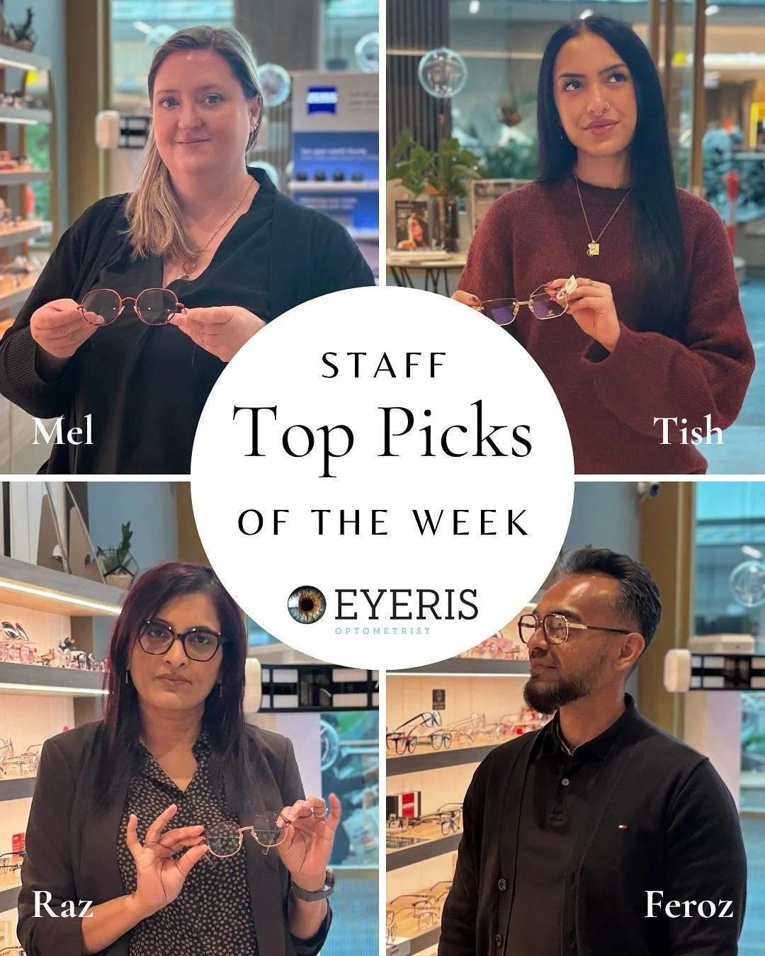 Our top picks this week, with a mix of optical frames&hellip; some fun styles from Lafont and classy from Carrera! 🤩 ✨ Which one catches your eye? 👀🤔

🌟Mel: Oliver London - Lafont - Fun circular metal frames, lined w/ deep navy rims &amp; contras