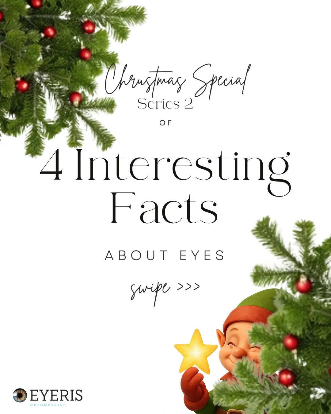 Series 2 of our Christmas Special is here! 
Get ready for more fun, fascinating, and eye-opening facts to enjoy this festive season, brought to you by Eyeris Optometrist.🎄🎁

Stay tuned as we unwrap more knowledge, one fun fact at a time ,because le