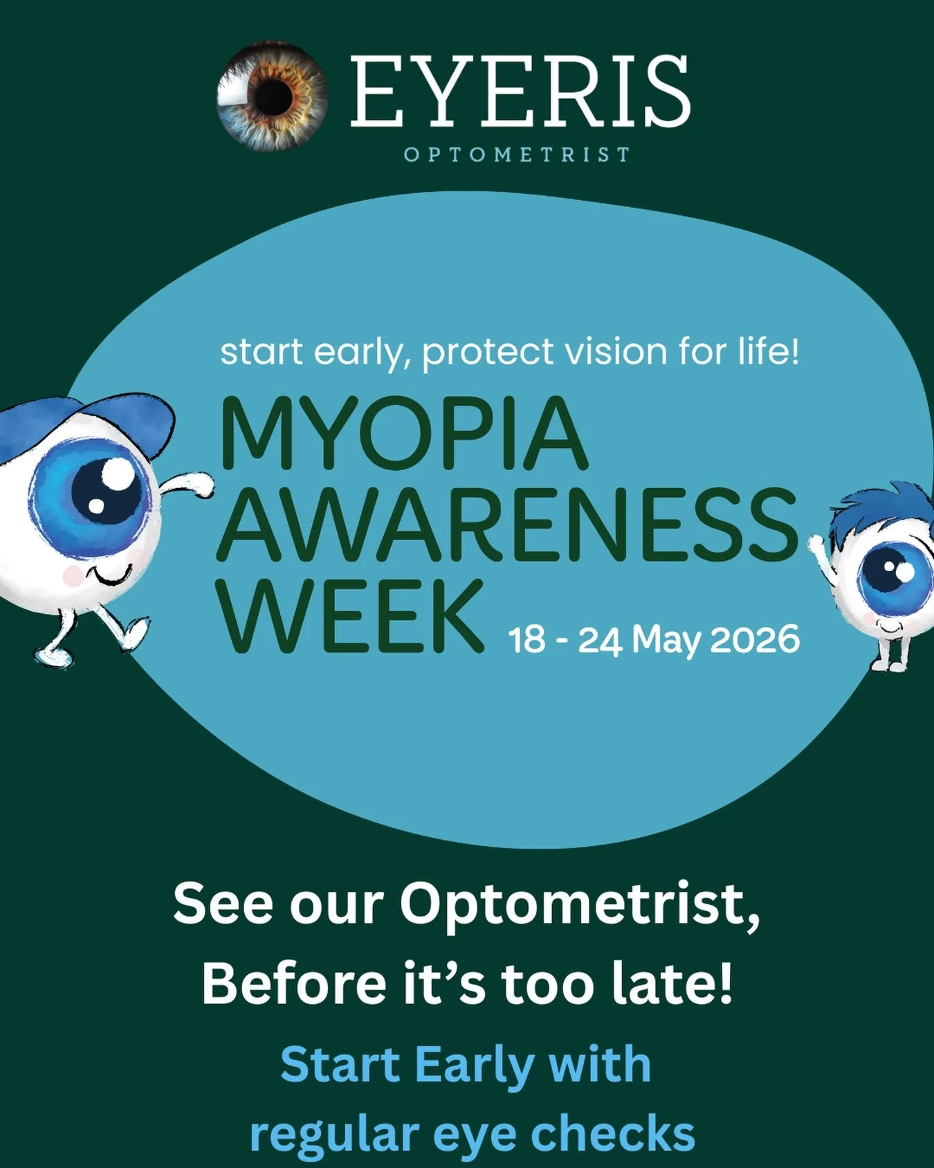 Myopia Awareness Week 18&ndash;24 May 2026

Myopia (short-sightedness) is on the rise especially in children. This Myopia Awareness Week, we&rsquo;re spreading an important message:
✨ &ldquo;Start early, protect vision.&rdquo; ✨

Early detection and 