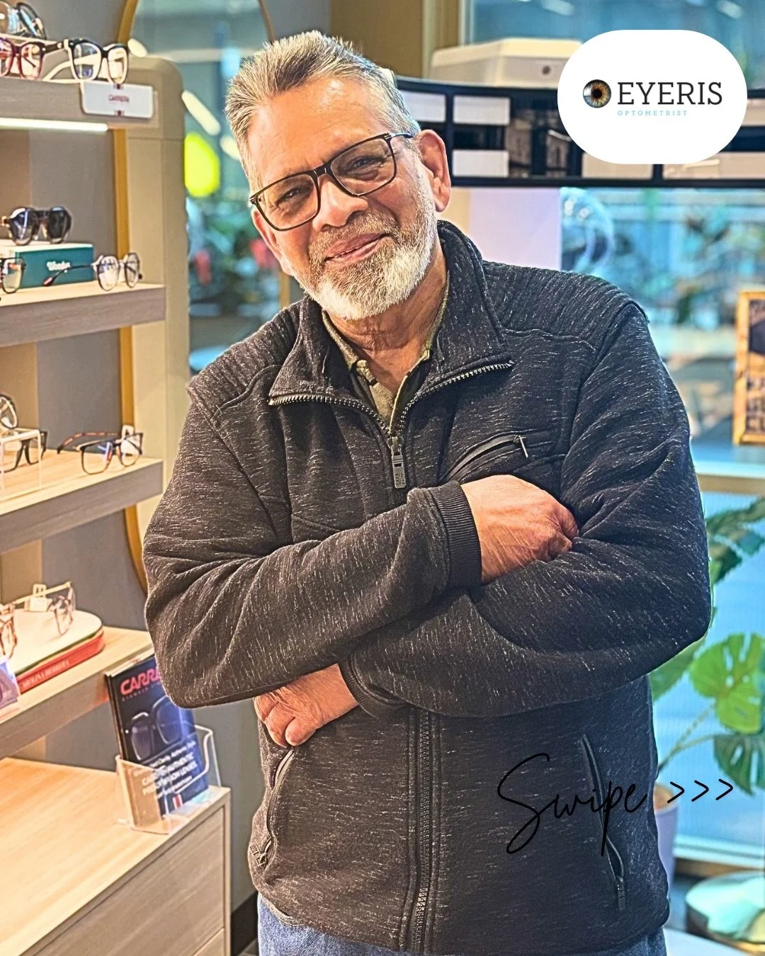 Smiles say it all 🤍👓
Our favourite moment is handing over new glasses and seeing that instant confidence shine through. Thank you to our wonderful customers for choosing Eyeris Optometrist to care for your eyes and style.

Thinking it&rsquo;s time 