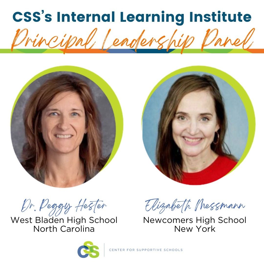 Happening now as part of the CSS Internal Learning Institute! Having formed and normed, our CSS team is listening to a rich panel discussion with two of our partner principals, Dr. Peggy Hester of West Bladen High School in North Carolina and Elizabe