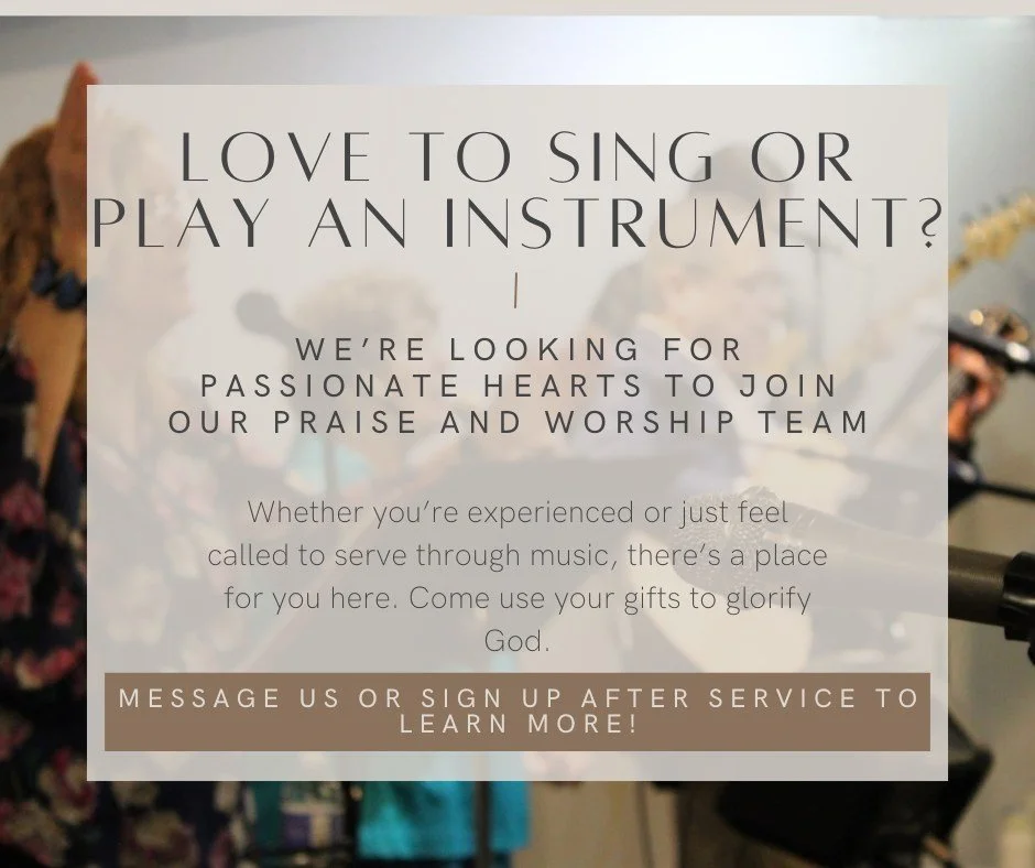 🎶 Love to worship through music? We&rsquo;re looking for singers and musicians to join our Worship Team. Come serve and grow with us!