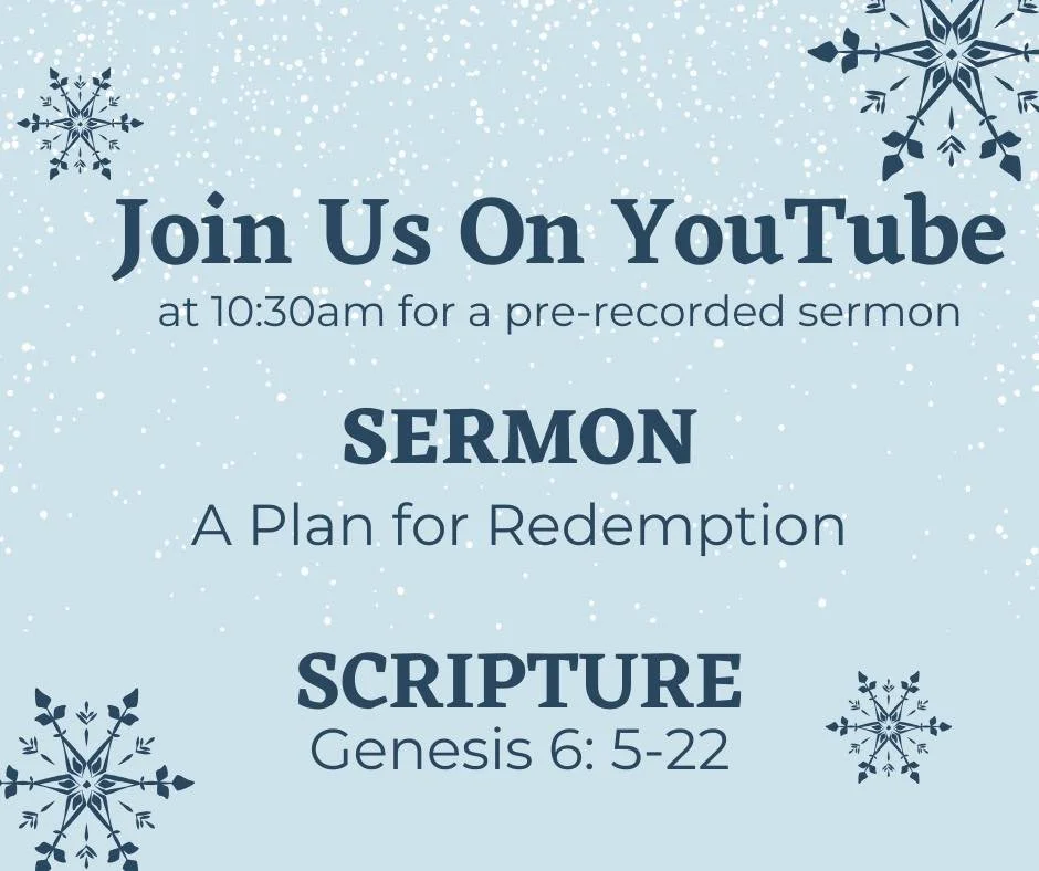 Reminder: Out of an abundance of caution due to the weather, today&rsquo;s in-person service is cancelled. We invite you to join us online&mdash;a pre-recorded sermon will be available on our YouTube channel at 10:30 AM.
Stay safe, stay warm, and we&