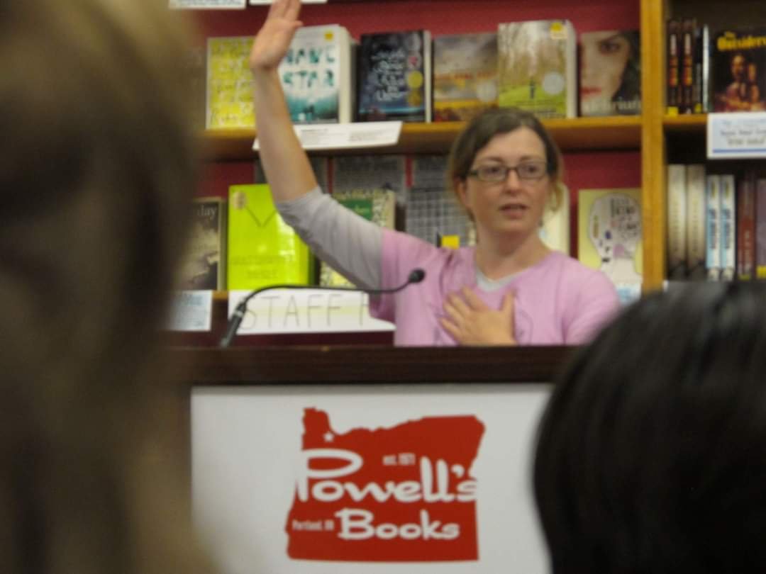 Speaking at Powell's Books about independent publishing in Portland